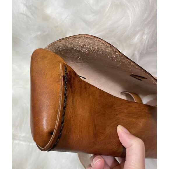 Vintage Chopper Bikers Handtooled Tooled Leather Roll Bag Cats AEH - Picture 8 of 11